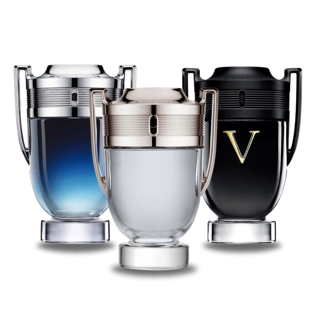 Combo 3 perfumes Paco Rabanne INVICTUS LEGEND, Paco Rabanne INVICTUS e Paco Rabanne INVICTUS VICTORY 100ml