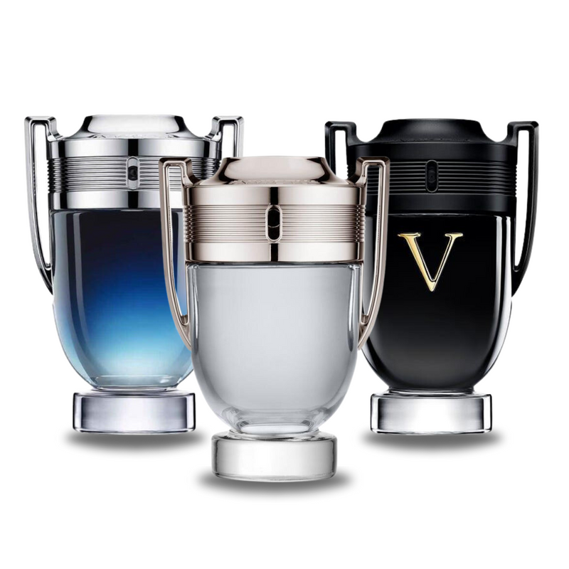 Combo promocional de 3 perfumes Paco Rabanne INVICTUS LEGEND, INVICTUS y INVICTUS VICTORY 100ml